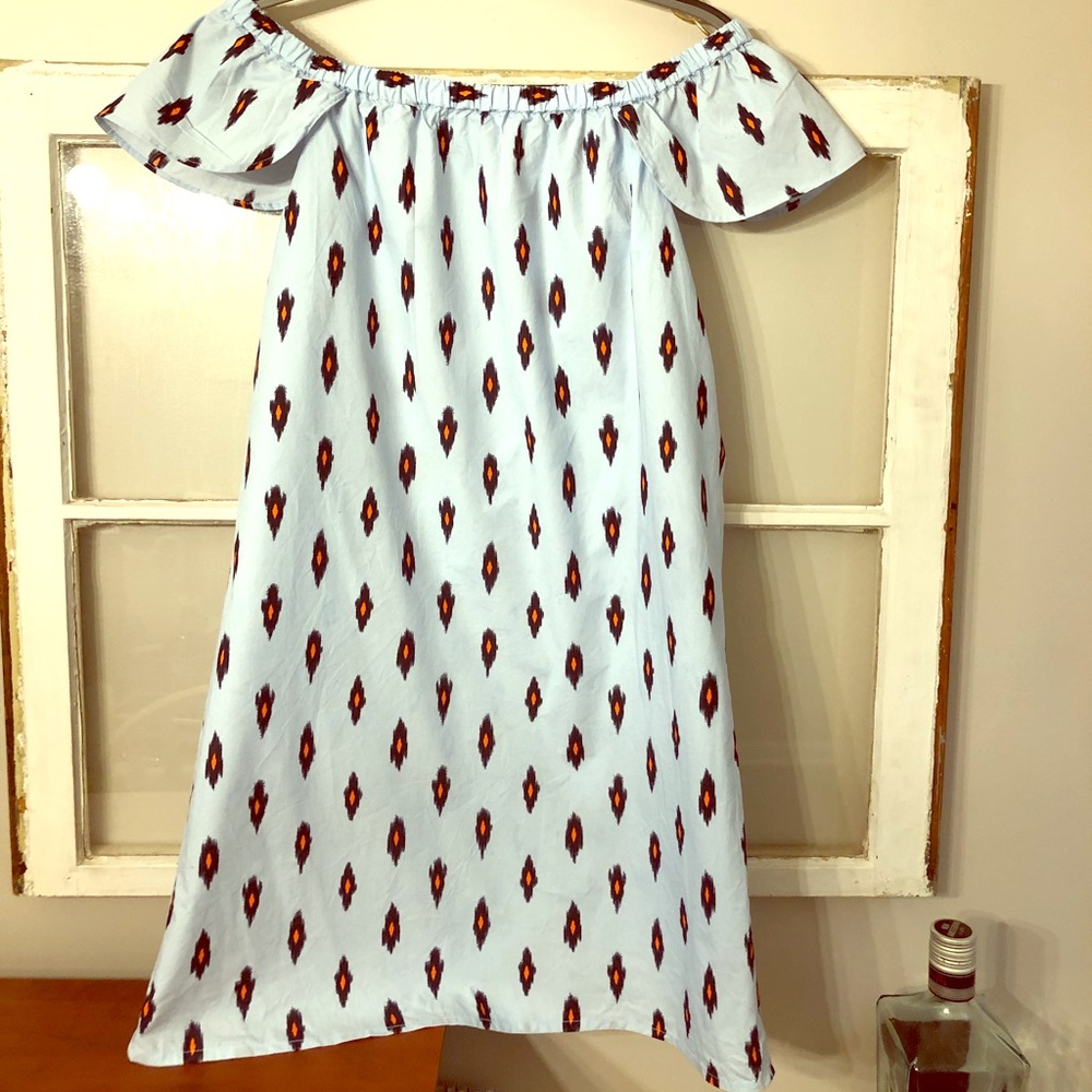 J. Crew Off the Shoulder Print Summer Dress
